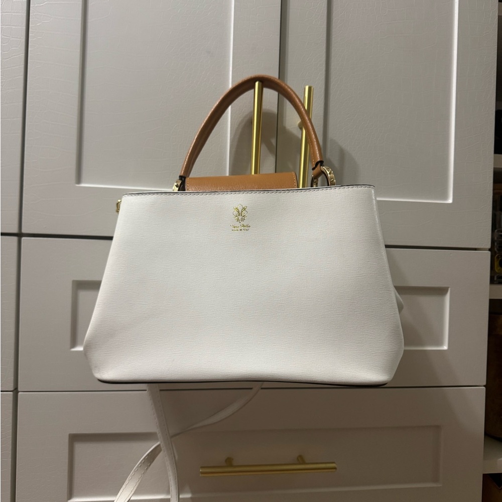 Genuine Italian white leather bag